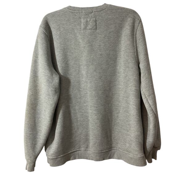 Coleman Men's Sz L Crewneck Sherpa Lined Waffle Thermal Sweatshirt Gray - Picture 2 of 8